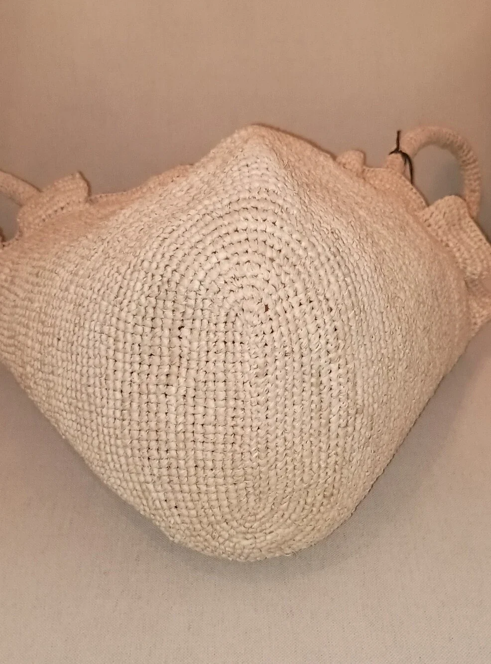 Loeffler Randall Cyrus Natural Ruffle Top Raffia Shoulder Tote Bag  New With Tag - Picture 5 of 11